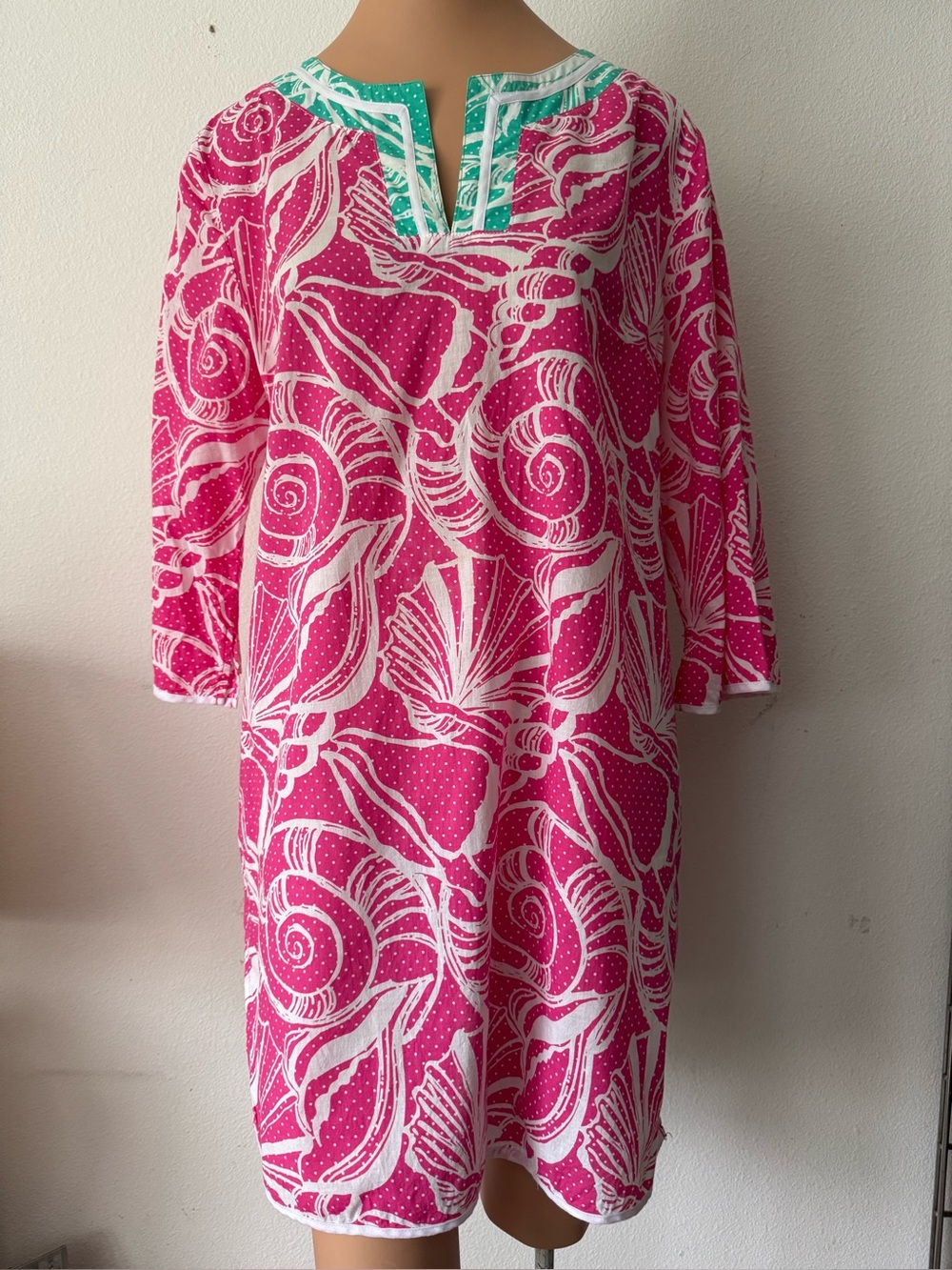 LiILLY PULITZER  Shell-Print Swim Cover-Up/ Shirt Dress Size Large